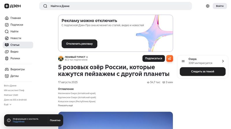 5 розовых озёр России, которые кажутся пейзажем с другой планеты | ЛЕНИВЫЙ ТУРИСТ | Дзен